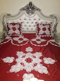 Pin By Sarah Sarah On جميل Bed Cover Design Bed Sheet Painting Design Crochet Bedspread