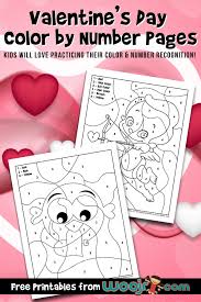 Valentines cards and coloring pages are a cute way to surprise a loved. Valentine S Day Color By Number Pages Woo Jr Kids Activities