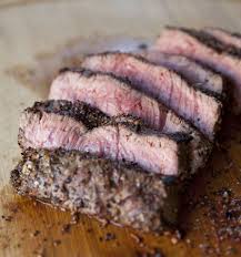 Black pepper crusted rib eye steak. Grilled Pepper Crusted Ribeye