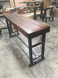 Free Standing Bar Height Rustic Farmhouse Industrial Bar Top Etsy Bar Height Patio Furniture Bar Height Dining Table Outdoor Bar Table