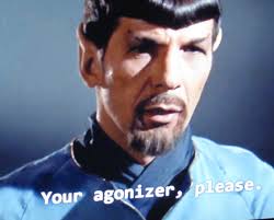 Now enjoying “Mirror Mirror” KYLE: “Honest Mr Spock!” SPOCK: “Your  agonizer, please “