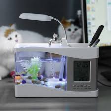 What items to buy for betta fish tank! Aquarium Accessories Usb Mini Betta Fish Tank Turtle With Clock Temperature Function Light Incubator Box Fish Tank Decoration Aquariums Tanks Aliexpress