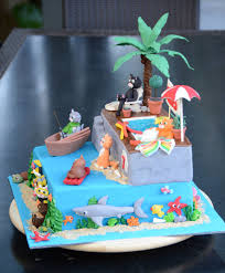 Customize with your message and your card's in the mail the next business day. Swimming Pool Beach Cake Cats Treasure Shark Fish Palm Tree Beach Cakes Homemade Cakes Cake
