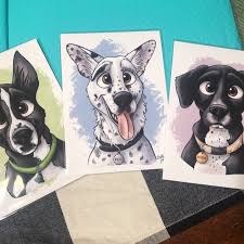 Custom Pet Portrait Digital Disney Style Portrait Cartoon Pet Etsy Cartoon Animals Dog Caricature Custom Pet Portraits