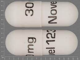 30 mg Novel 123 Pill White Capsule-shape - Pill Identifier
