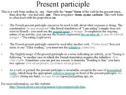 Unter dem begriff infinite verbform (gegenbegriffe: French Verbs Every Mood And Verb Tense In