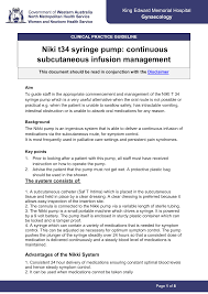 niki t34 syringe pump continuous subcutaneous infusion