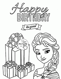 Happy Birthday To You From Elsa Coloring Page For Kids Holiday Coloring Pages Printa Happy Birthday Coloring Pages Birthday Coloring Pages Elsa Coloring Pages