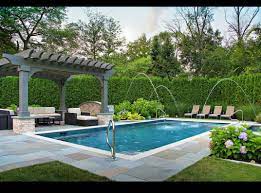 Www Thearrowshop Com Design Landscape Architects Beautiful Pool Design And Pergola For A French Chate Swimming Pool Designs Pool Pergola Backyard Pool Designs
