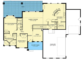 The second bedroom/study features optional french doors into the room, a large closet and private access to the full bath. 4 Bed Ranch Plan With First Floor Master And Finished Lower Level 61309ut Architectural Designs House Plans