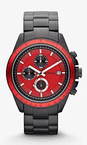 Black And Red Mens Watch Chronograph Stainless Steel Watch From Express Mens Watches Stainless Steel Chronograph Watch Men Skeleton Watches