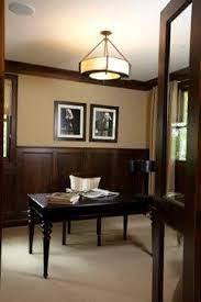 Chairs and chair rail may sound like they have a lot in common, but the relationship is limited to chair rail is the most misused and abused molding in new houses today. Dark Wood Chair Rail Dark Wood Wainscoting Design Ideas Pictures Remodel And Decor Dark Wood Trim Dining Room Wainscoting Wood Wainscoting