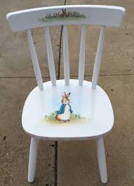 Hand Painted Child S Table Set Peter Rabbit Table Set Etsy Painted Kids Chairs Painted Rocking Chairs Painted Chairs