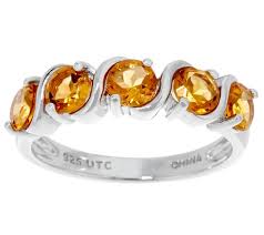 1 00 Cttw 5 Stone Gemstone Ring Sterling Qvc Com Stone Jewelry Ring Sterling Ring Sterling Silver Rings