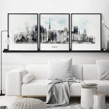 Black And White Cityscape Wall Art Tokyo Set Of 3 Posters Tokyo 3 Piece Wall Art Artprintsvicky Etsy 3 Piece Wall Art Triptych Wall Art Large Wall Art