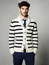 Black And White Horizontal Striped Shirt Mens Stripped Cardigan Nautical Without Being Overkill Striped Long Sleeve Shirt Mens Outfits Men Casual