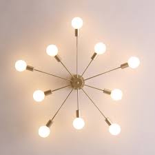 Signature features include a geometric motif of overlapping, conjoined metal circles crowning the piece while an opal lens softens brightness. Soft Gold Branch Semi Flush Mount Light Modern Fashion Metal 8 10 Lights Art Deco Ceiling Lamp Takeluckhome Com