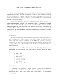 Synonyms and antonyms are useful to know because they improve reading and writing. Doc Synonyms Antonyms And Homonyms Dongoran Dongoran Academia Edu
