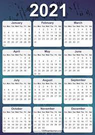 Printable yearly calendar 2021 and 2022 with 12 months on one page. Free 2021 Yearly Calendar Template