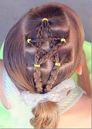 Nice Cute And Easy Fourth Of July Hairstyles With Patriotic Star Braids Girl Hair Dos Hair Styles Little Girl Hairstyles