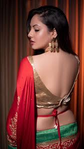 Puja Banerjee in red saree with cleavage baring golden blouse looks  stunning hot - see photos. - SpideyPosts