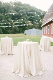 New York Glamour In A Wisconsin Barn Wedding Wedding Cocktail Tables Wedding Table Linens Wedding Tablecloths