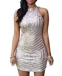 Sparkling Sequin Halter Sleeveless Mini Dress