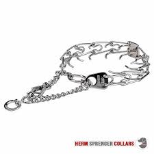 This article teaches how to size a prong collar and how to fit a prong collar on your dog. Manners Fighter Chrome Plated Prong Collar With Swivel And Quick Release Snap Hook 4 Mm X 25 Inches Hs35 1091 50146 02 4 0 Mm Collar With Swivel Prong Collars Pinch Collars Dog