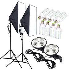 8pcs 35w led bulbs 50 70cm continuous lighting softbox photography diffuser kit 100 240v 4 lamp holder with li softbox photography continuous lighting softbox