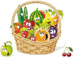 Happy Fruit And Vegetable Cartoon In Basket Canasta De Frutas Dibujo Canasta De Frutas Dibujos Animados Para Dibujar