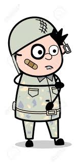 Young boy dressed like a soldier with rifle. Funny Injured Person Cute Army Man Cartoon Soldier Vector Illustration Royalty Free Cliparts Vectors And Stock Illustration Image 122899313
