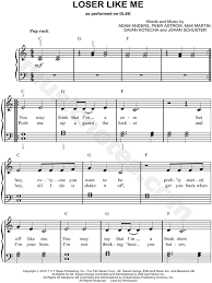 Glee Cast Loser Like Me Sheet Music Easy Piano In C Major Transposable Download Print Sheet Music Glee Clarinet Music