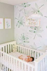 Soothing Tropical Nursery With Hints Of Pink Project Nursery Girl Nursery Room Baby Girl Nursery Room Light Green Nursery