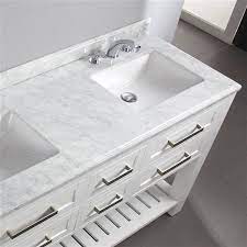 Shop carrara marble stone sinks and other carrara marble building and garden elements from the world's best dealers at 1stdibs. Ove Decors Pedro Double Vanity 4 Drawer With Carrera Marble Countertop 60 In White 29vva Pedr60 007ev Rona