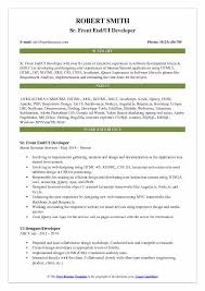 front end ui developer resume samples