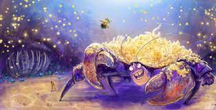 shiny crab game shells glued on back moana personnages disney coloriage chauve-souris
