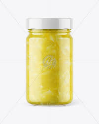 Clear Glass Jar With Pear Jam Mockup Yellow Author