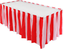 Decorating for a circus or carnival party is easier than you think, you probably already have a lot of decorations that you can use. Buy 4 Pieces Red White Striped Table Skirt Circus Theme Table Skirt Carnival Table Skirt Decoration For Family Dinner Birthday Party Supplies Online In Turkey B07vksqfkx