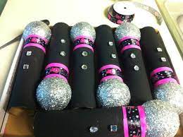 Diy Microphones I Recreated Using Paper Towel Rolls Foam Balls And Glitter Rock Star Party Pop Star Party Rockstar Birthday