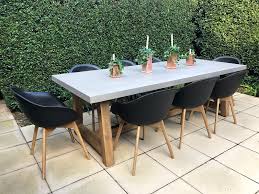 Choose from a wide variety of table tops and table bases in our patio furniture collection. Veltis Outdoor Dining Setting 8 Seater Industrial Polished Cement Table Top