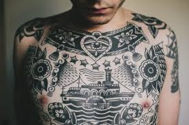 Men S Chest Tattoo By Matt Houston Black And Grey Tattoos Grey Tattoo Tattoos