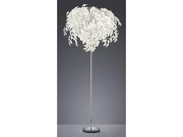 Stehleuchte Lampenschirm Weiss O70cm Mit Blattern In Feder Optik