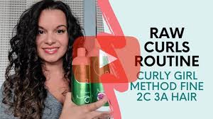 Spray a few of pumps of a moisturizing spray, sarah used devacurl set it free, into your hands, rub them together and smooth your hands over your curls. Curly Girl Method For 2b 2c 3a Hair Routine For Fine Curly Hair