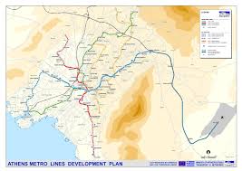 Athens Metro Map Greece Atene Mappa Grecia