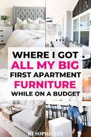 Where I Got All My Big First Apartment Furniture From While Sticking To A Budget By Sophia Lee Affordable Apartment Decor Moving Apartment First Apartment
