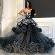 Black And Silver Gown For Debut Black Silver Tulle Sequin Gown Gowns Fashion Dresses Dresses