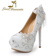 Liebe Momente Hochzeit Schuhe Braut Weisse Handgemachte Kristall Pumps Strass High Heels Party Kleid Schuhe Frau Damen Schuhe Price U Wedding Heels Wedding Shoes Bride Stiletto Heels