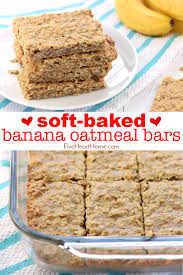 Soft Baked Banana Oat Bars Banana Oatmeal Bars Banana Recipes Baked Banana