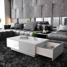 Whether you prefer compartments, drawers, or shelves, storage coffee tables are an easy way to organize and contain household items. Living Room White Table High Gloss Rectangle Coffee Tables With 1 Storage Drawer Ebay