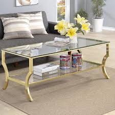 Vasagle round side table, glass end table with metal frame, small coffee accent table, bedside table, modern style, for living room, balcony, bedroom, rose gold color ulgt020a02. Contemporary Glass Gold Frame Coffee Table